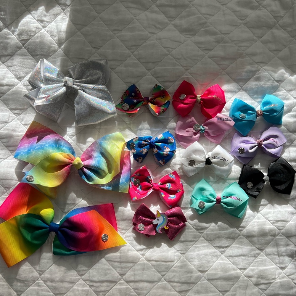 Collection of Jojo Siwa Hair Bows - large, small and day of the week